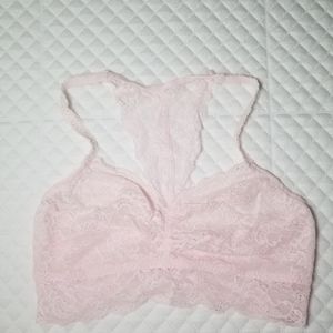 Pale Pink Lace Racerback Bralette